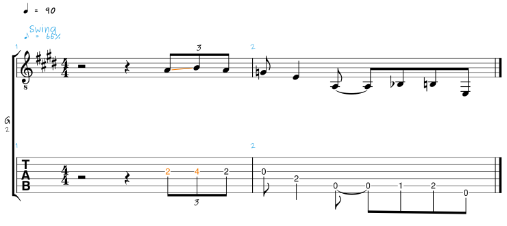 Licks in E