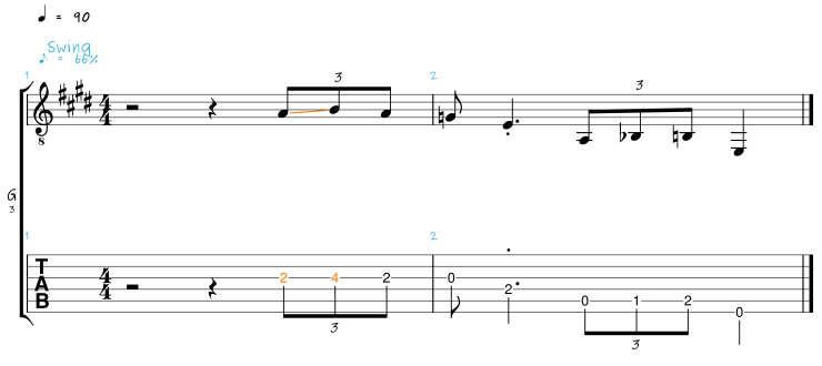 Licks in E