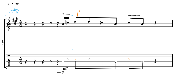 Licks in A