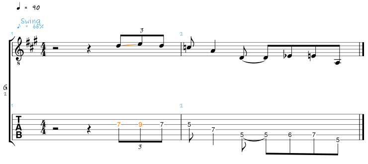 Licks in A