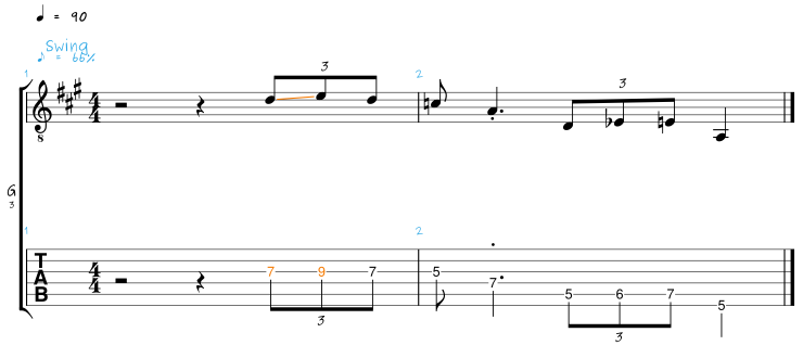 Licks in A