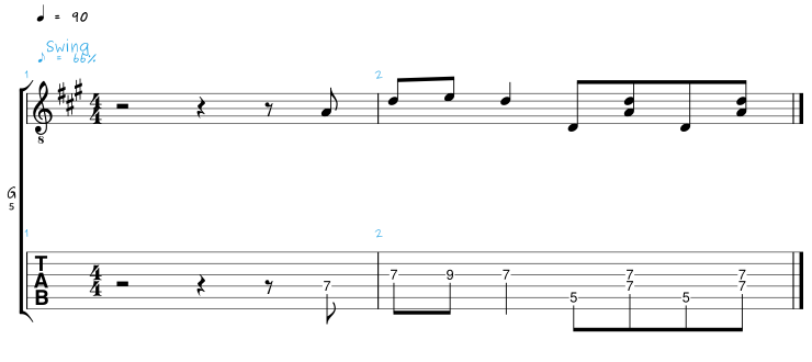 Licks in A